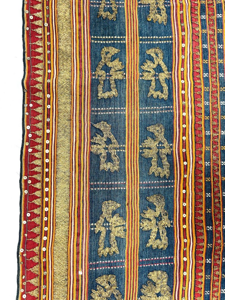 Lampong Skirt Made Of Cotton Embroidered With Gold Thread—sumatra, Indonesia, Late 19th Century-photo-5