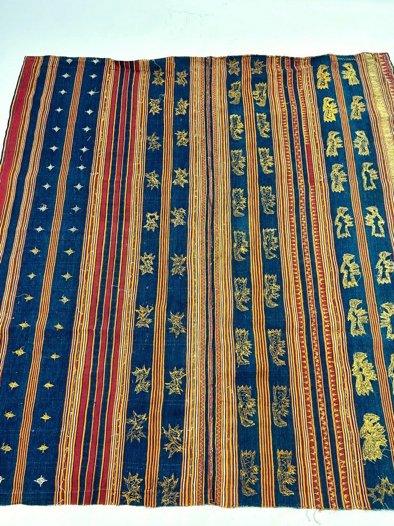 Lampong Skirt Made Of Cotton Embroidered With Gold Thread—sumatra, Indonesia, Late 19th Century-photo-7