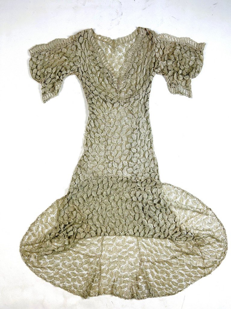 Robe Couture en dentelle Blonde - France Circa 1930-photo-7