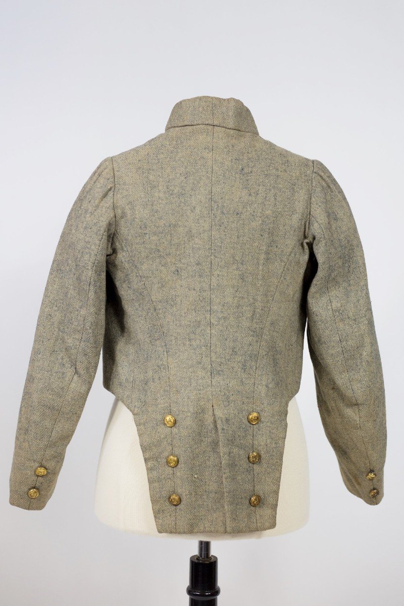 Frac & Boy's Vest In Heathered Indigo Wool - France Circa 1880-1900-photo-2
