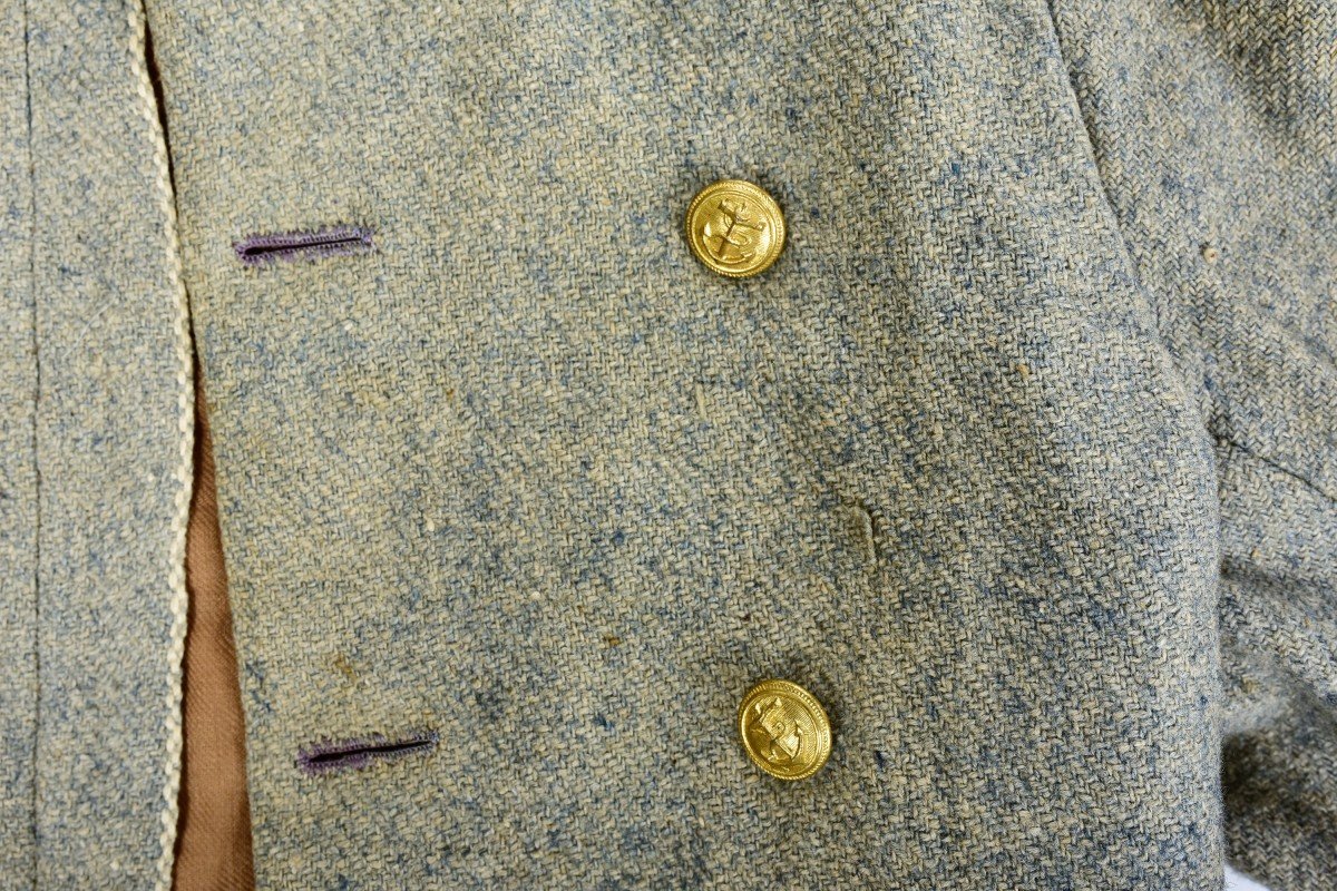 Frac & Boy's Vest In Heathered Indigo Wool - France Circa 1880-1900-photo-1