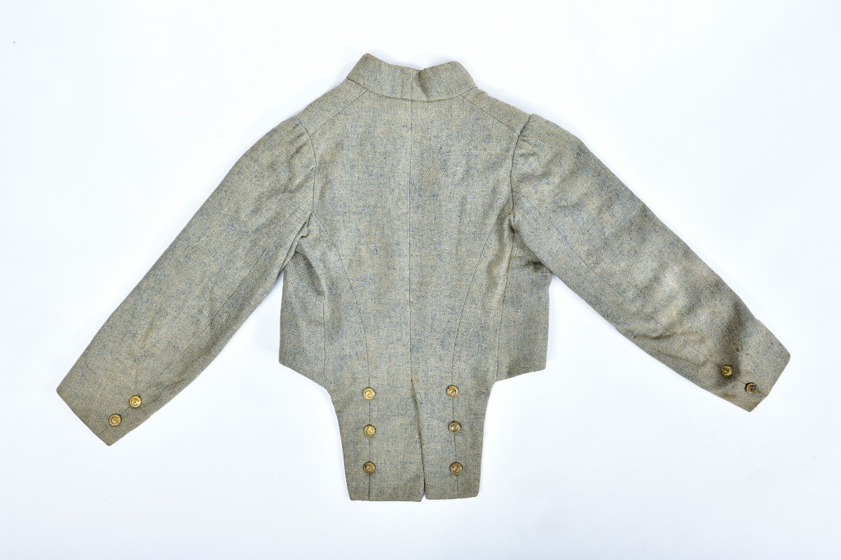 Frac & Boy's Vest In Heathered Indigo Wool - France Circa 1880-1900-photo-4