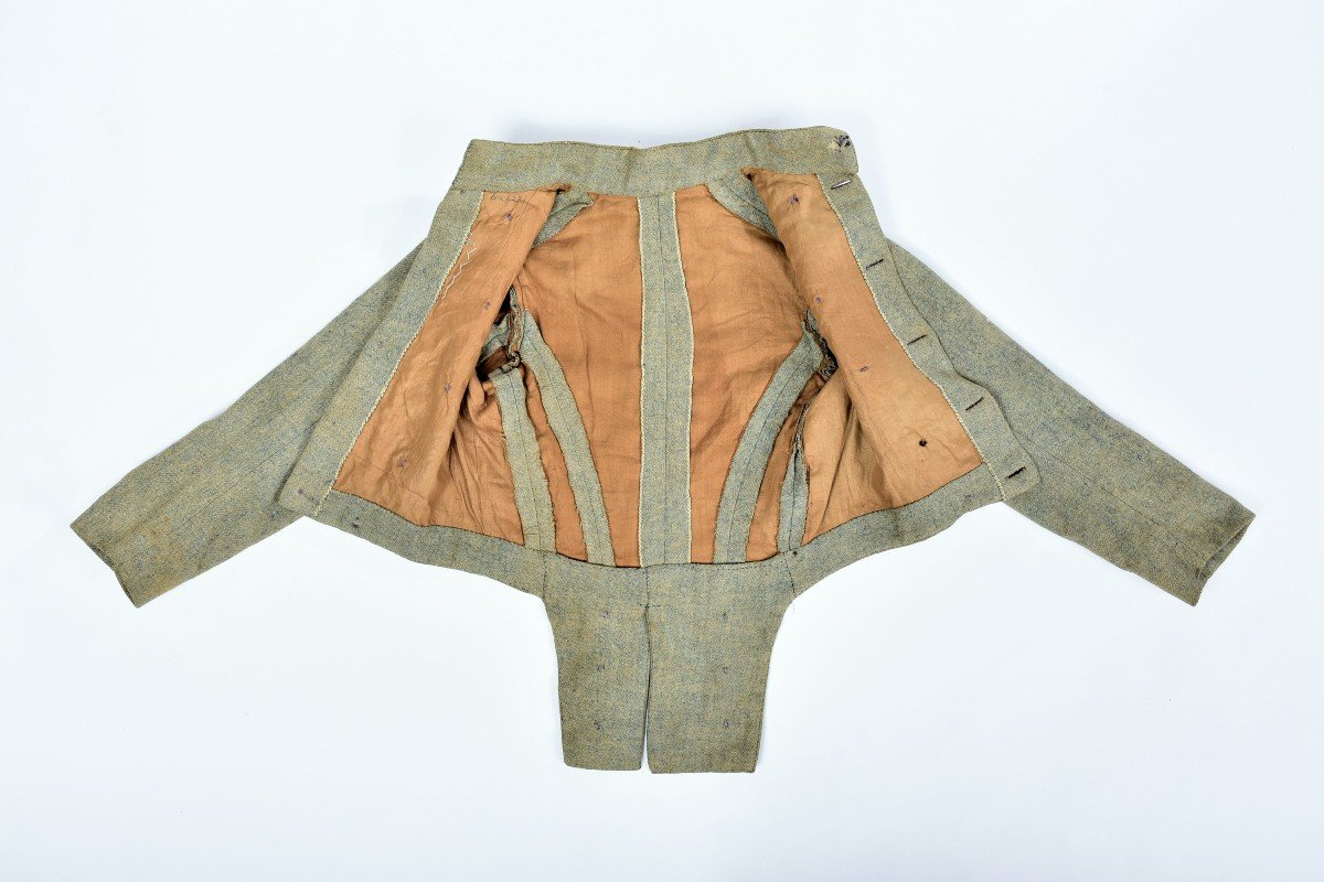 Frac & Boy's Vest In Heathered Indigo Wool - France Circa 1880-1900-photo-5