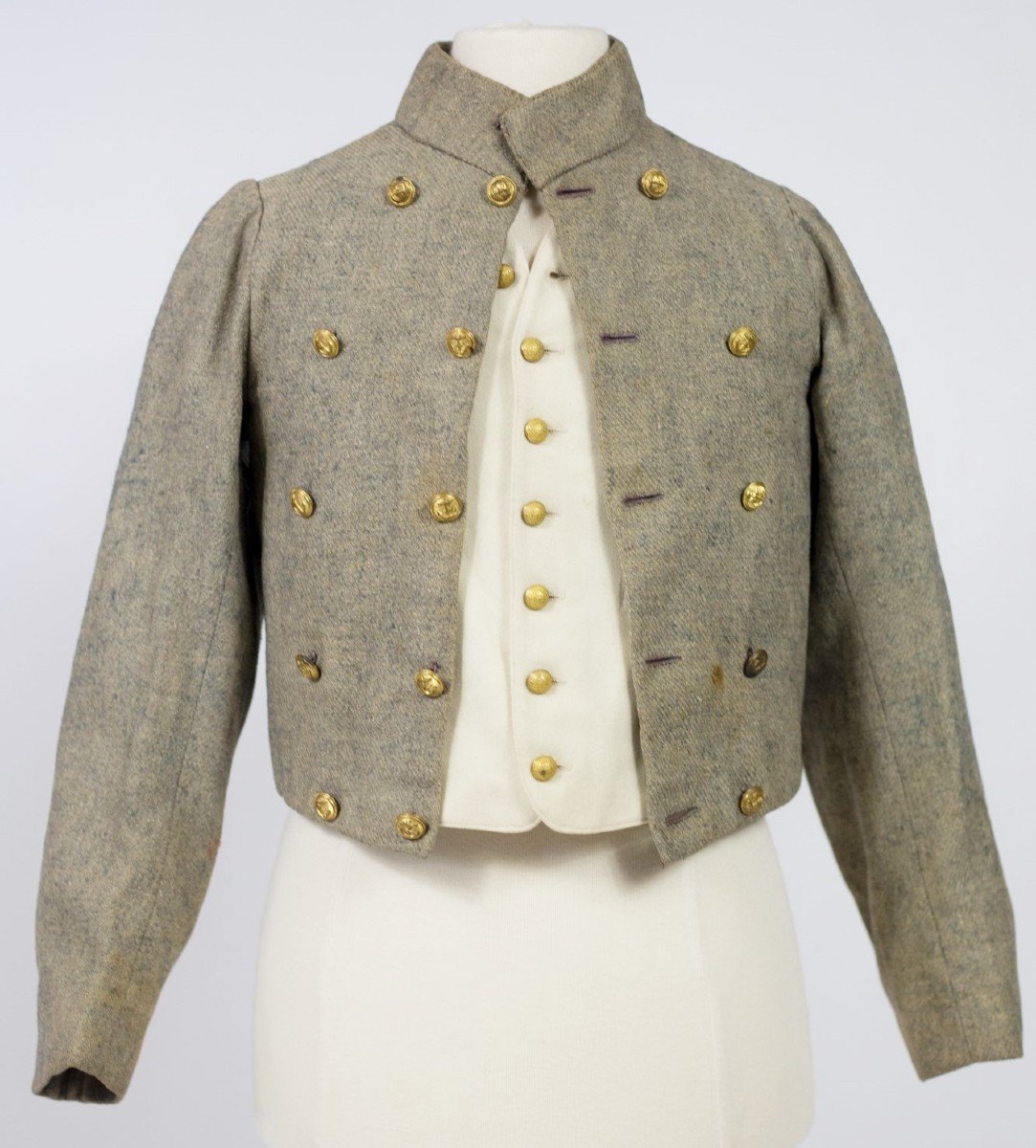 Frac & Boy's Vest In Heathered Indigo Wool - France Circa 1880-1900