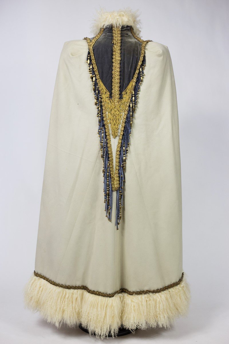 Pelisse Du Soir Griffée Emile Pingat Haute Couture En Agneau De Mongolie - France Circa 1895-photo-1