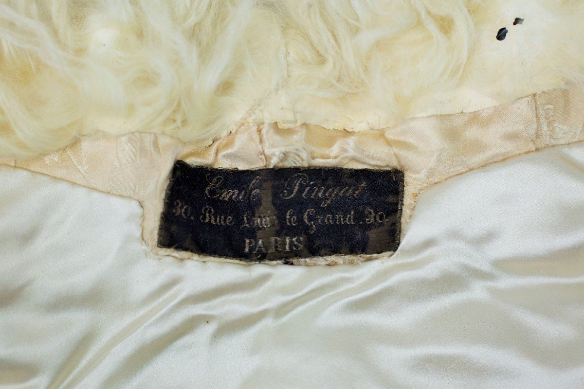 Pelisse Du Soir Griffée Emile Pingat Haute Couture En Agneau De Mongolie - France Circa 1895-photo-2