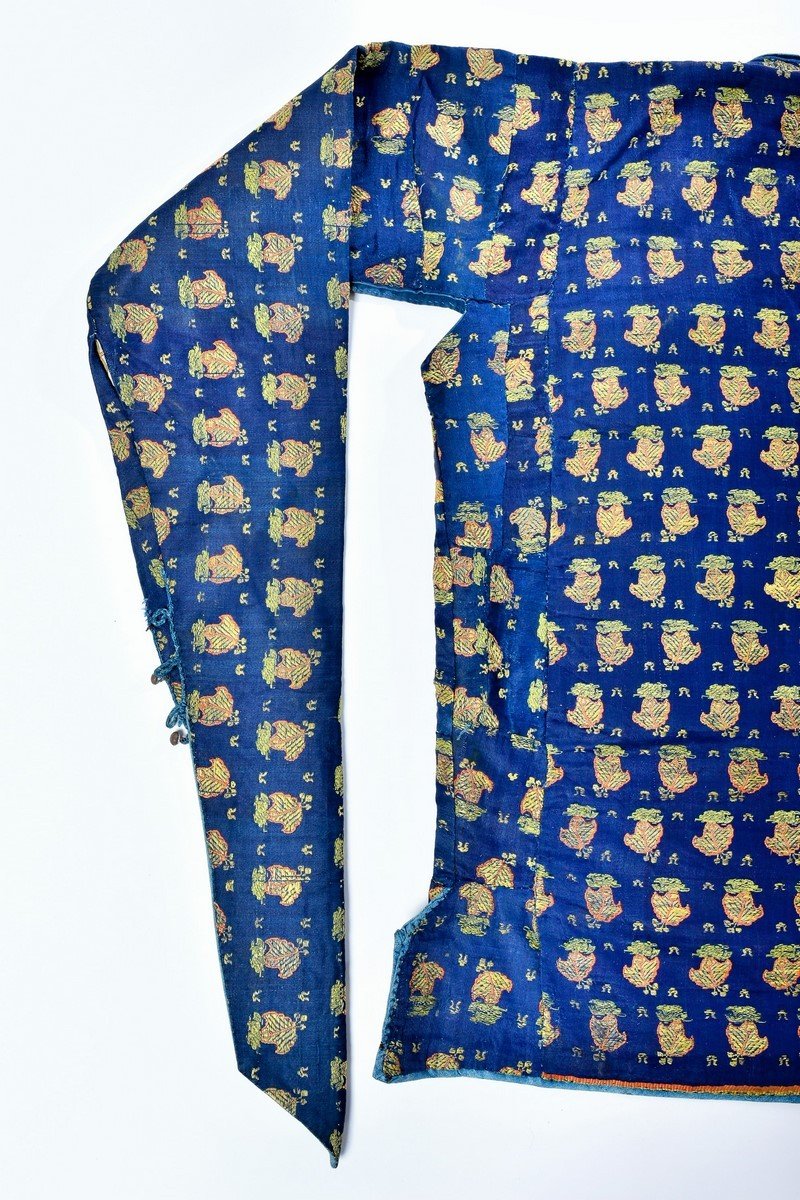 Veste Kadjar En Lampas Broché Et Indienne - Perse XIXe Siècle-photo-7