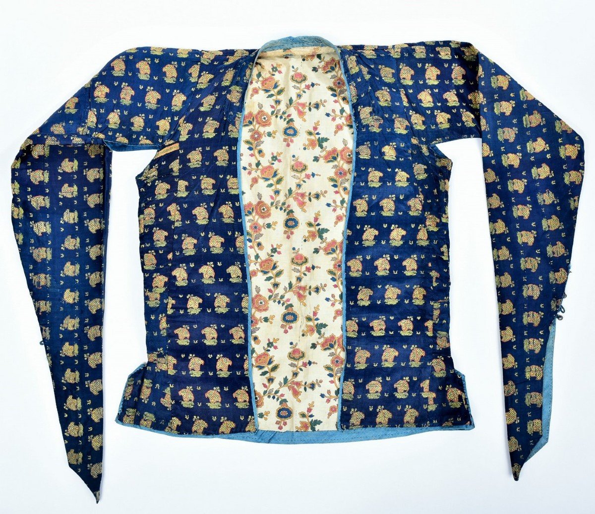 Veste Kadjar En Lampas Broché Et Indienne - Perse XIXe Siècle