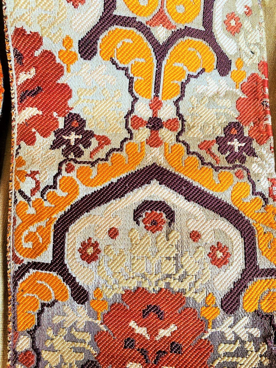 Fez Belt In Brocatelle And Brocade Lined With Rouennerie - Morocco Late 18th Or Early 19th-photo-6