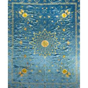 China / Canton Embroidered Satin Wall Hanging For Export Compagnie Des Indes - Europe Circa 1780