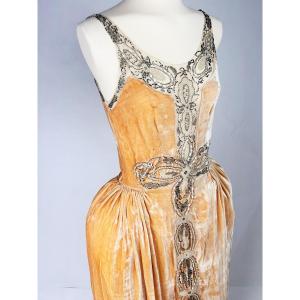  Robe De Style En Velours Pêche De Jeanne Lanvin Haute Couture - Collection Ah 1924-1925