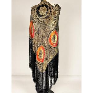 An Art Deco Period Gold Lamé Shawl - France Circa 1925