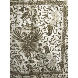 Boutis Chauffe-pied en Piqûre de Marseille et couronne Comtale - Provence XVIIe siècle