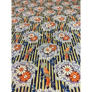 A Printed Cotton Fabric From Le Bon Marché Featuring Birds Of Paradise - France, Circa 1910-1920