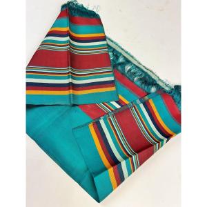 A Striped Silk Futah Shawl From Tunis, Circa 1960