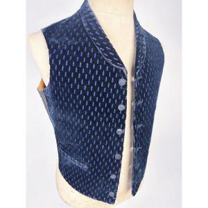 Miniature Brocaded Velvet Waistcoat Of An Elegant Man - France, Provence, Circa 1870-1890
