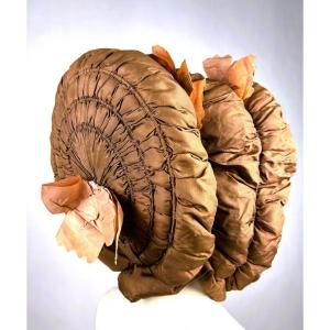 Calèche  en taffetas pour coiffure montée - Période Regency Angleterre fin XVIIIe siècle