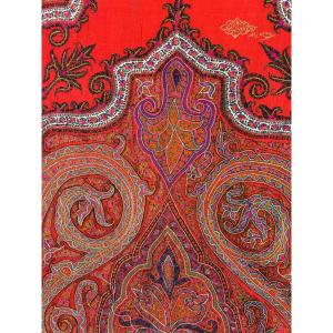 Embroidered Kashmiri Wool Shawl From India - India For Export To France, Circa 1880