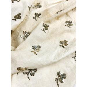 An Embroidery Of Silver Blades On Linen - Tunisia Or Algeria 18th 19th Century