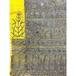 Parement en broderies de lames, de sequins, de cannetilles argentés - Empire Ottoman XIXesiècle