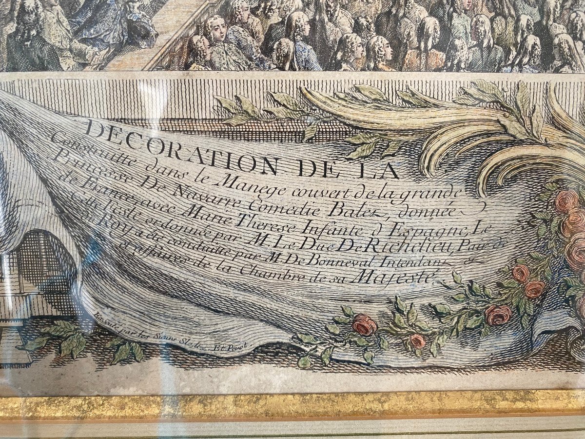Rare Historical Engraving Of The Marriage Louis Dauphin De France, Son Of Louis XV-photo-2