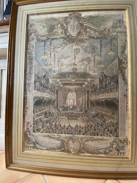 Rare Gravure Historique du Mariage Louis Dauphin De France, Fils De Louis XV