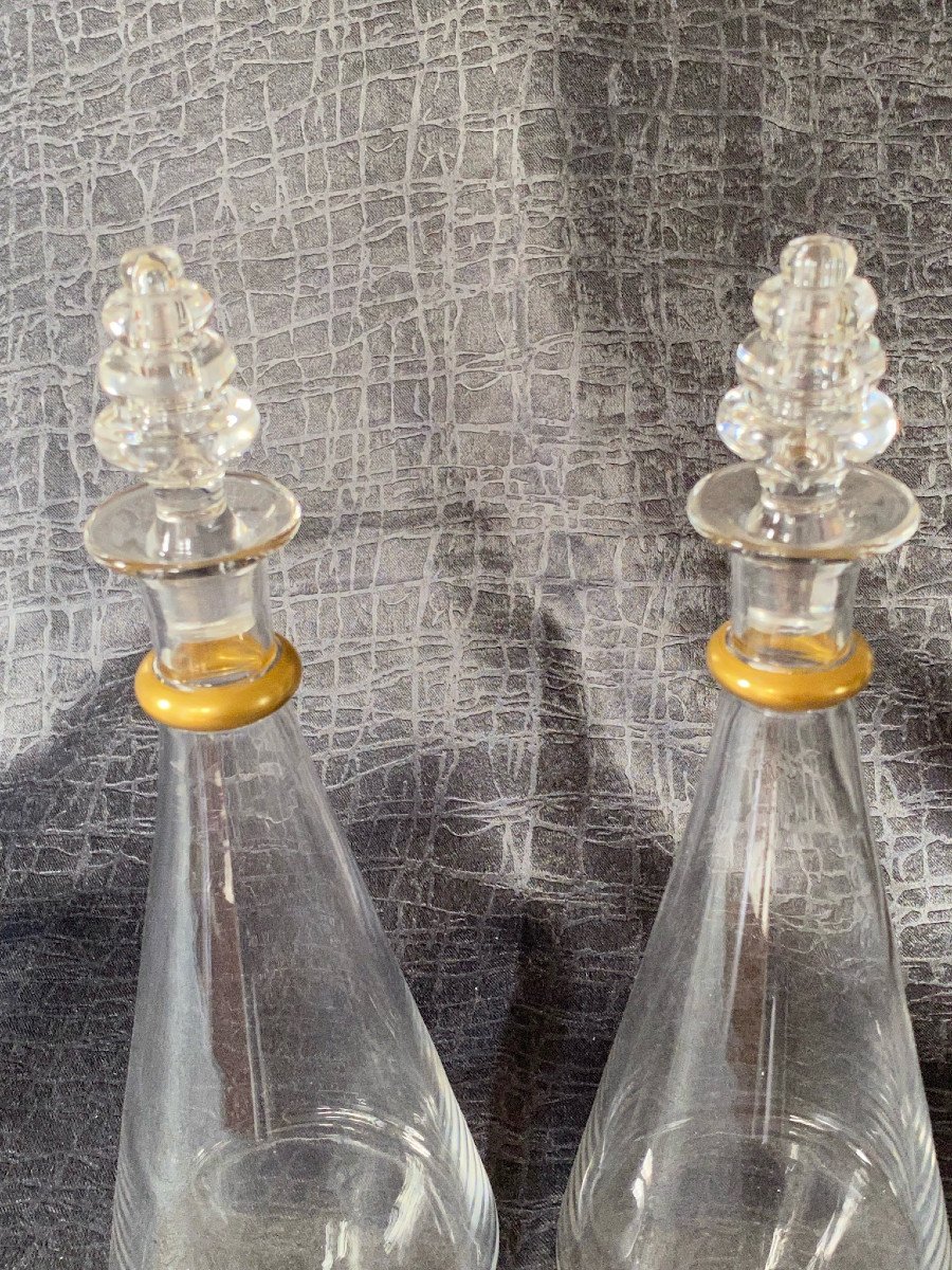 Pair Of 50s Glass Carafes-photo-3