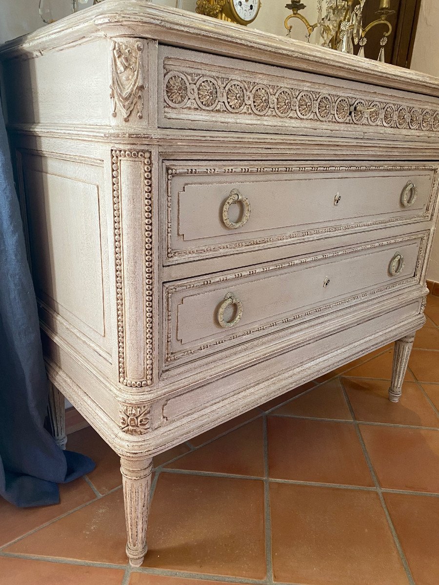 Chest Of Drawers In Painted Wood Early 20th-photo-4