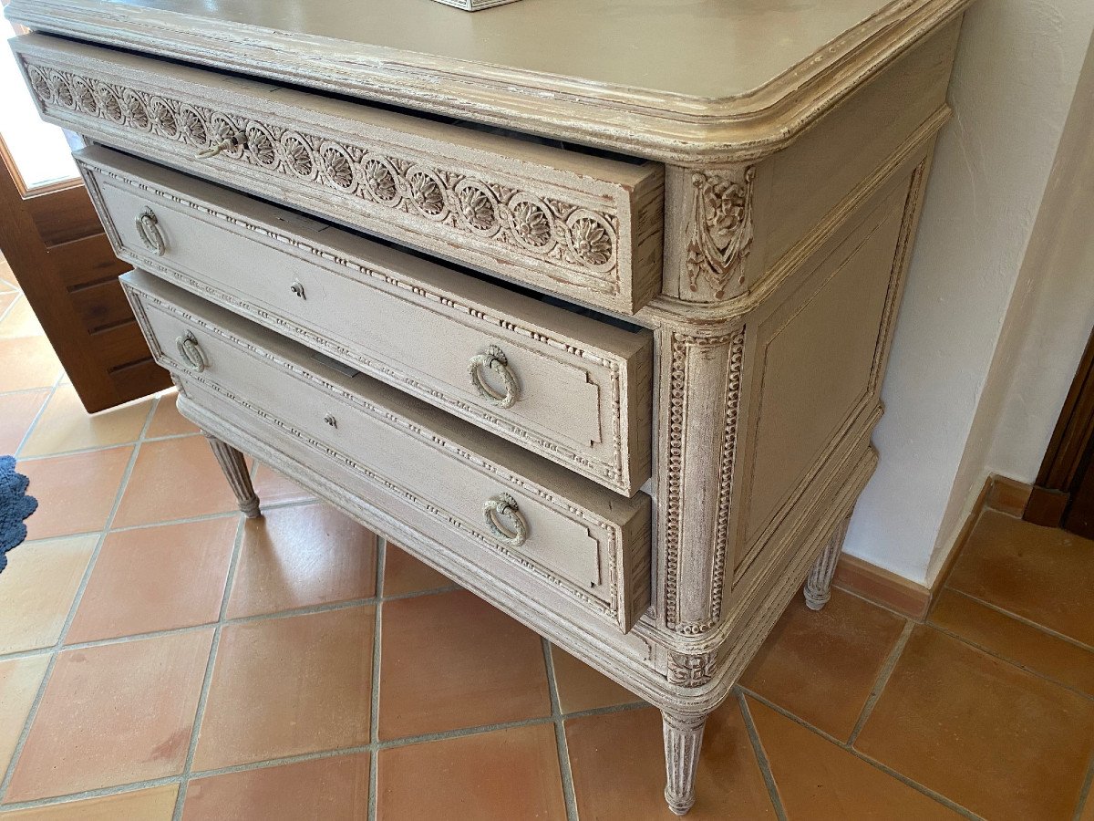 Chest Of Drawers In Painted Wood Early 20th-photo-1