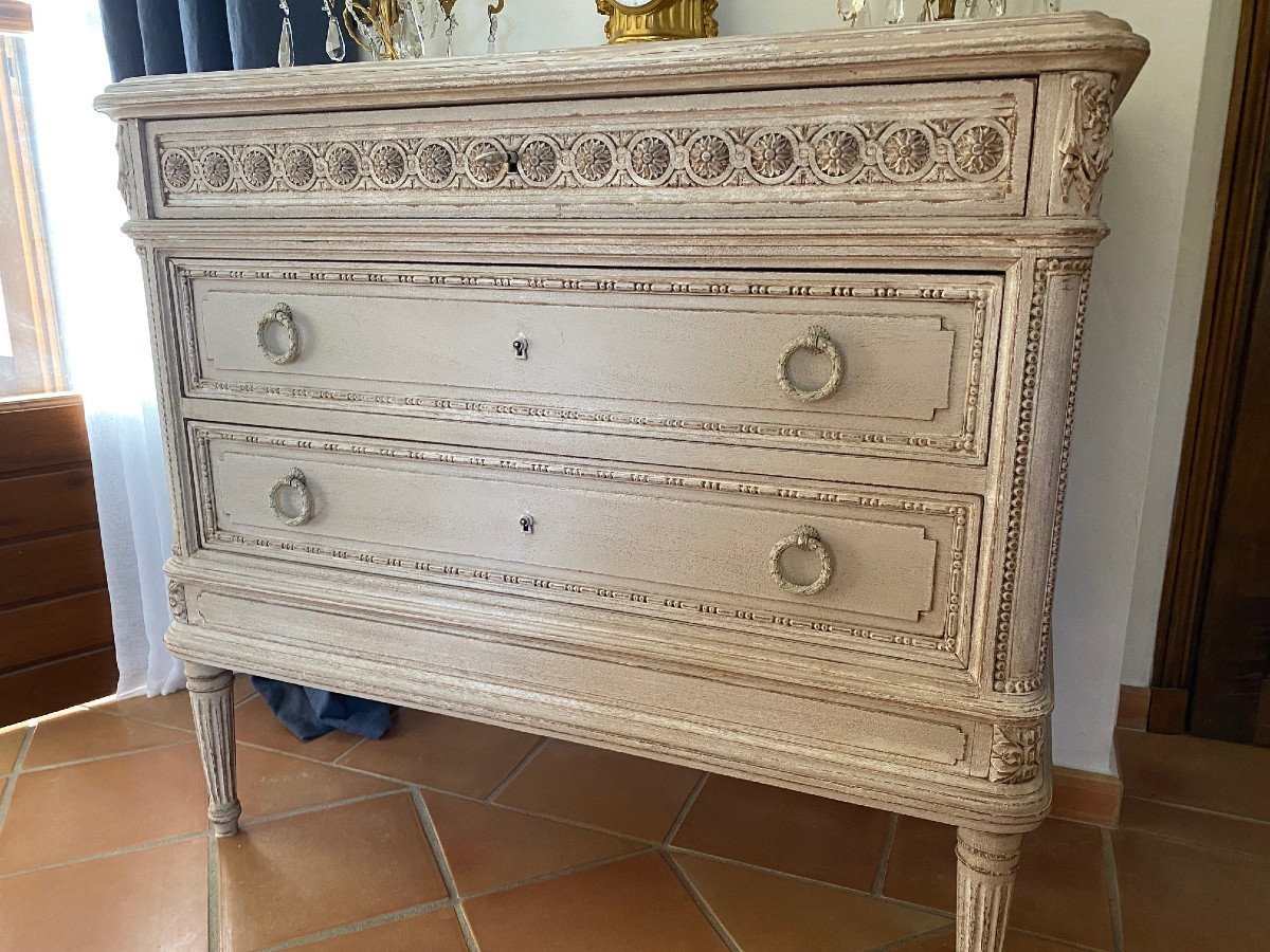 Commode En Bois Peint Début 20ème