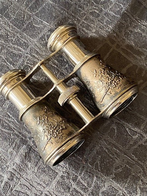 Pair Of Theater Binoculars In Metal And Stamped Metal-photo-2