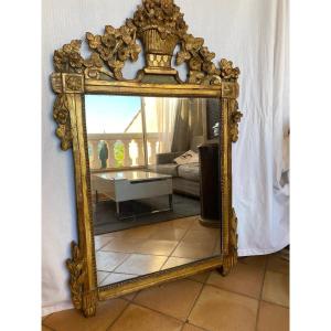 Miroir De Beaucaire En Bois Doré 18ème  