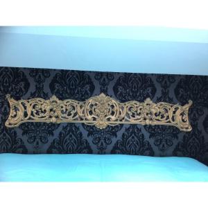 Very Decorative Golden Cast Iron Headboard