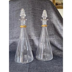 Pair Of 50s Glass Carafes