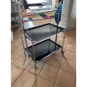 70s Folding Serving Table On Wheels