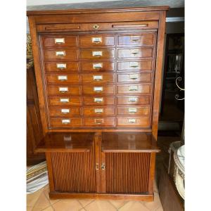 Notary Secretary With Mahogany Curtains