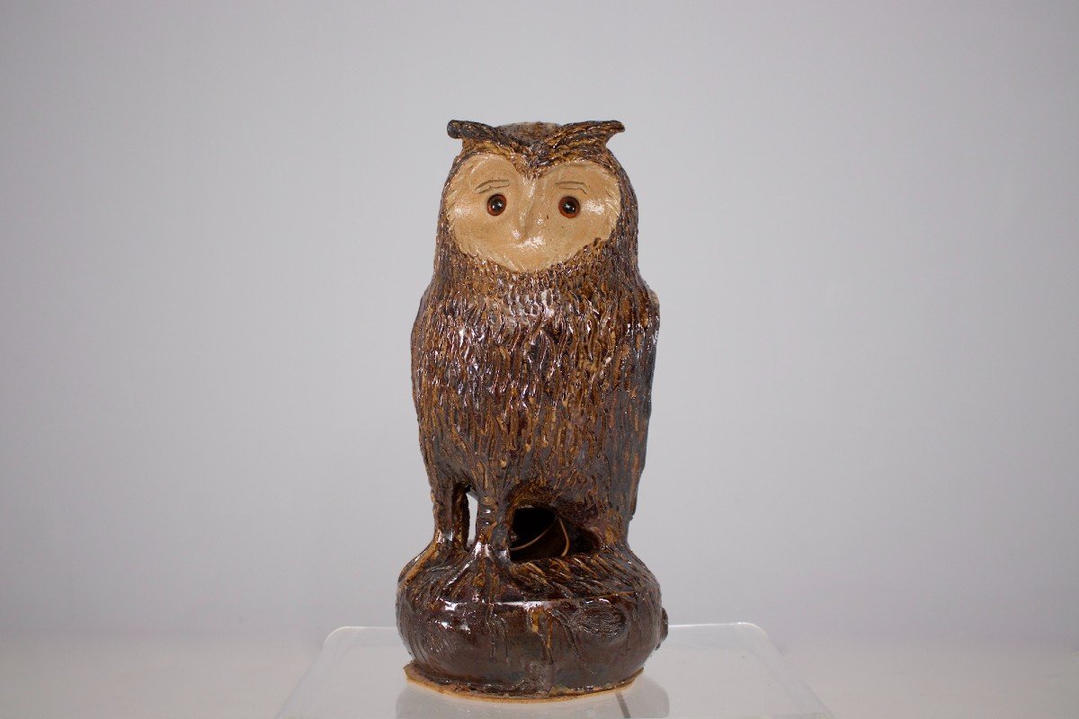 Owl Sandstone Lamp 1970.-photo-1