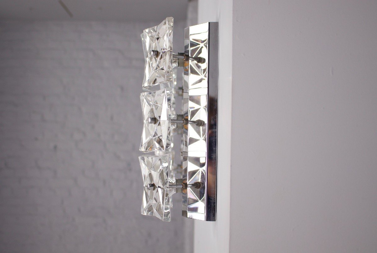 Pair Of Kinkeldey Crystal Sconces.-photo-4