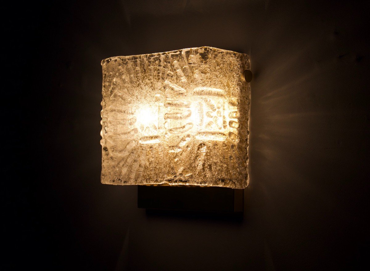 Crystal & Brass Wall Lamp 1970's-photo-1