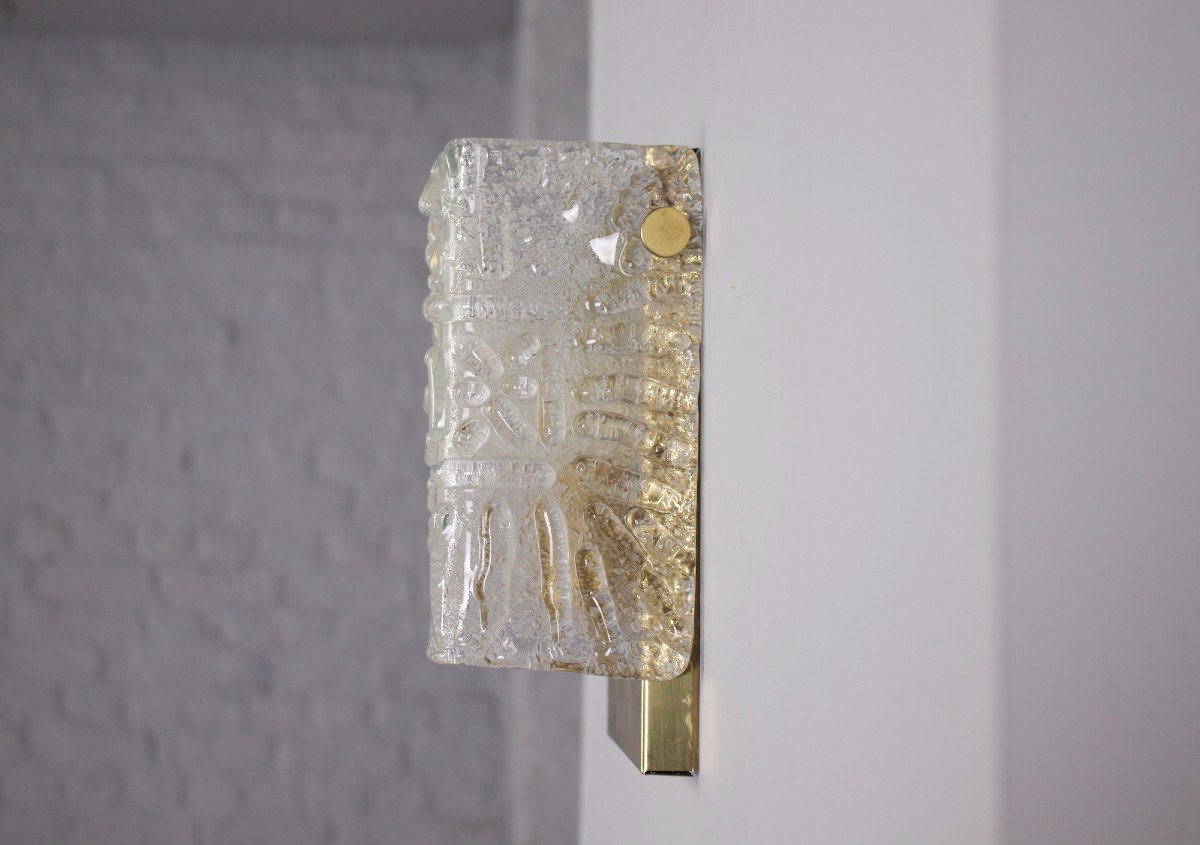 Crystal & Brass Wall Lamp 1970's-photo-2