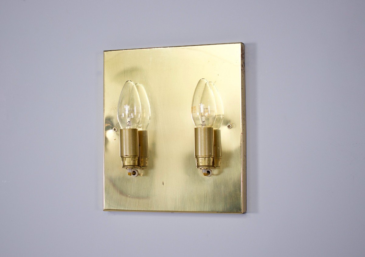 Crystal & Brass Wall Lamp 1970's-photo-7