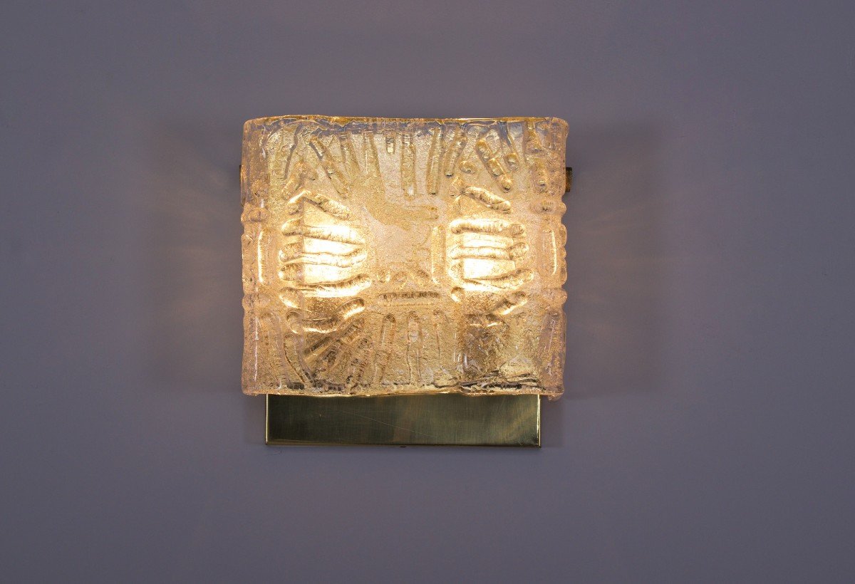 Crystal & Brass Wall Lamp 1970's