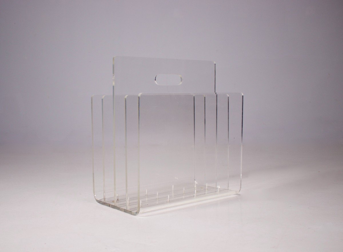 Clear Lucite/acrylic Magazine Rack-photo-2