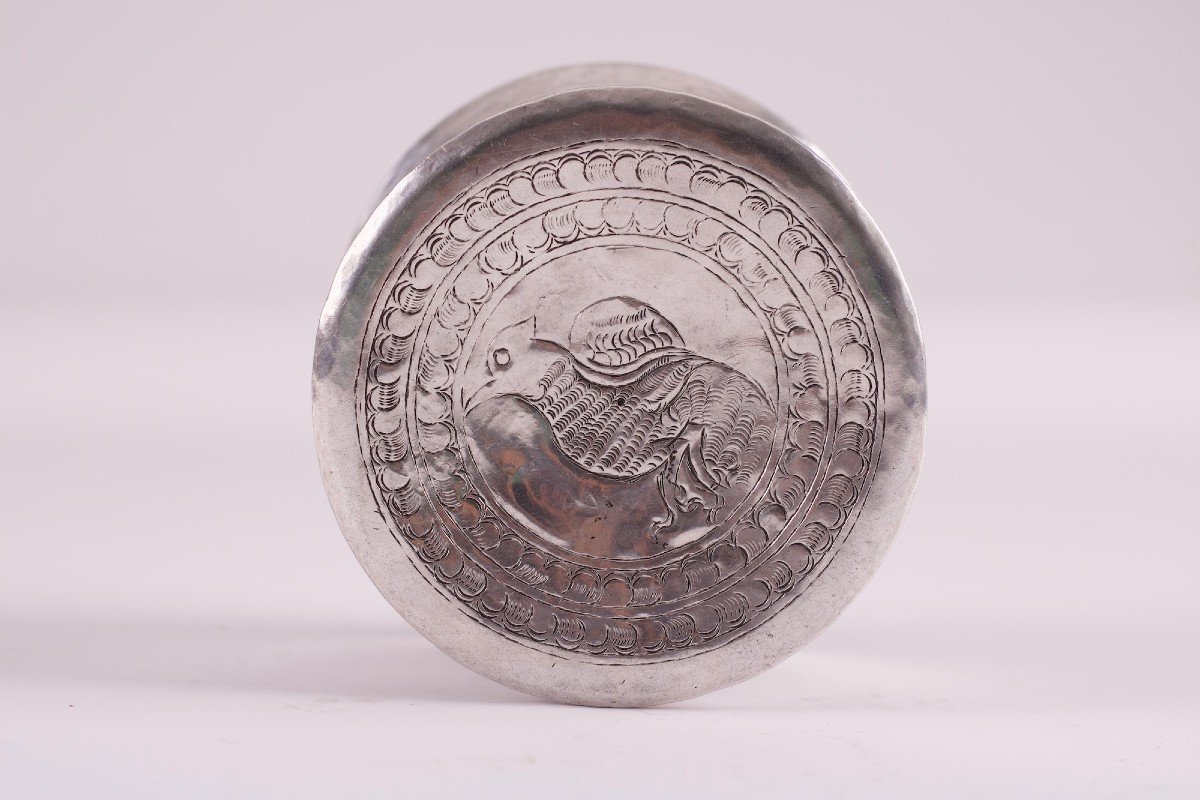 Large Burmese Silver Betel Box-photo-3