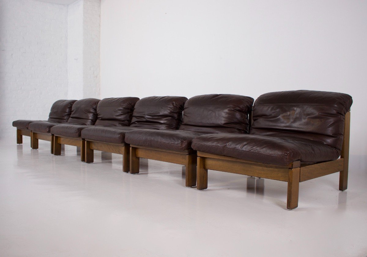 Pair Of Leather Fireside Chairs 1970 (2).-photo-1