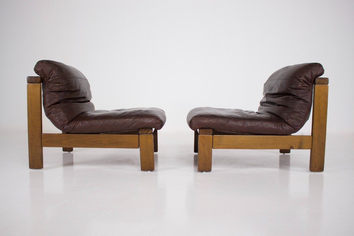 Chauffeuses Cuir Style Carl Straub 1970 (3).-photo-1