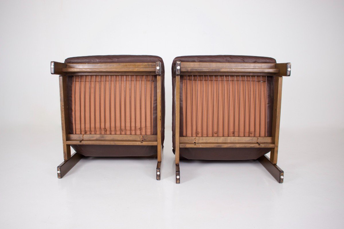Chauffeuses Cuir Style Carl Straub 1970 (3).-photo-3