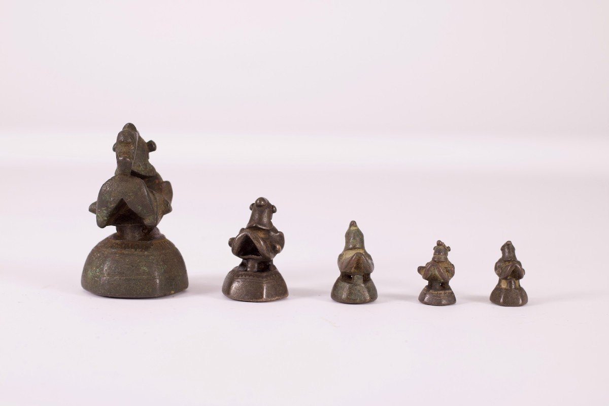 5 Bronze Opium Weight Bird Hintha Burma Myanmar.-photo-4