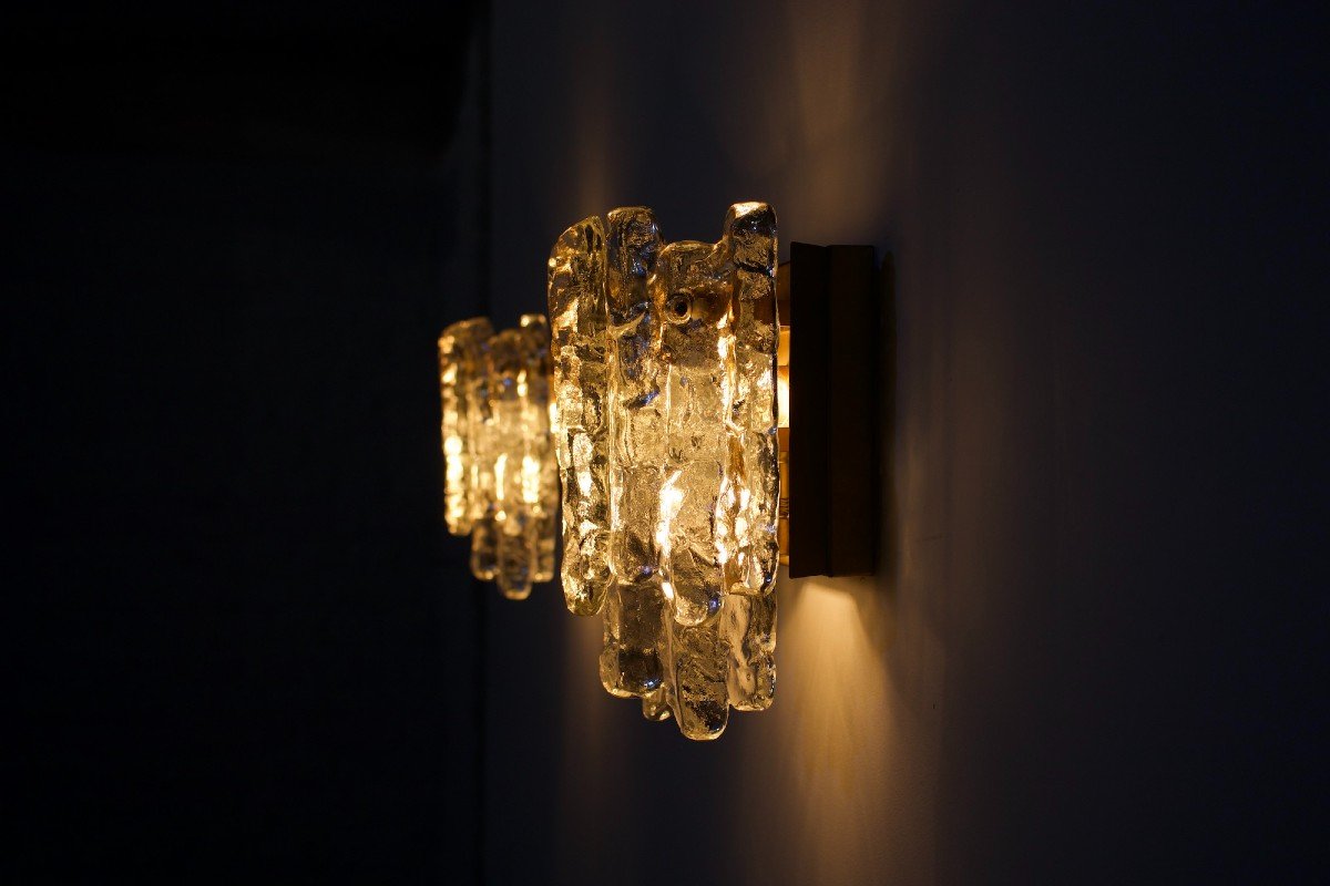 Kalmar: Pair Of Ice Glass Sconces-photo-1