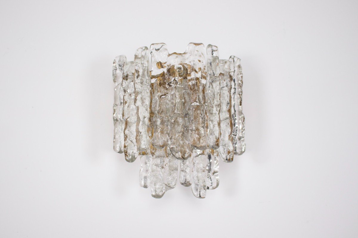Kalmar: Pair Of Ice Glass Sconces-photo-4